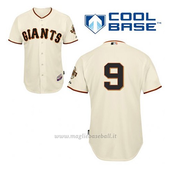 Maglia Baseball Uomo San Francisco Giants Brandon Belt 9 Crema 1ªCool Base